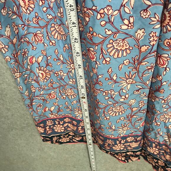 Lucky Brand Dress Womens Plus 1X Blue Maxi Floral Western Peasant Cottage Flowy - Picture 4 of 10